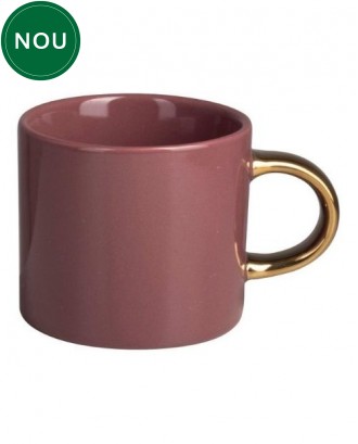 Cana ceramica 230 ml, roz inchis-auriu - SIMONA'S COOKSHOP